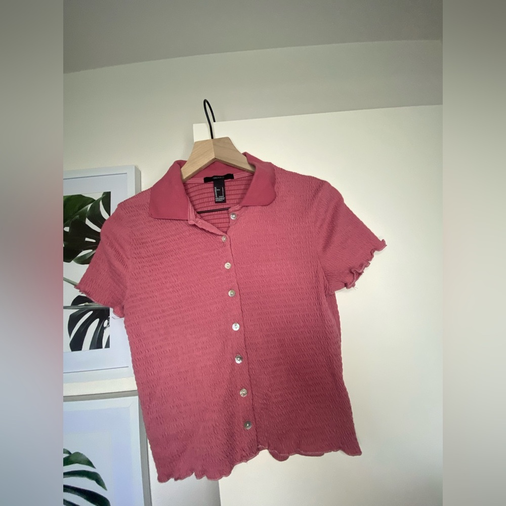 Forever 21 Pink Collared Shirt